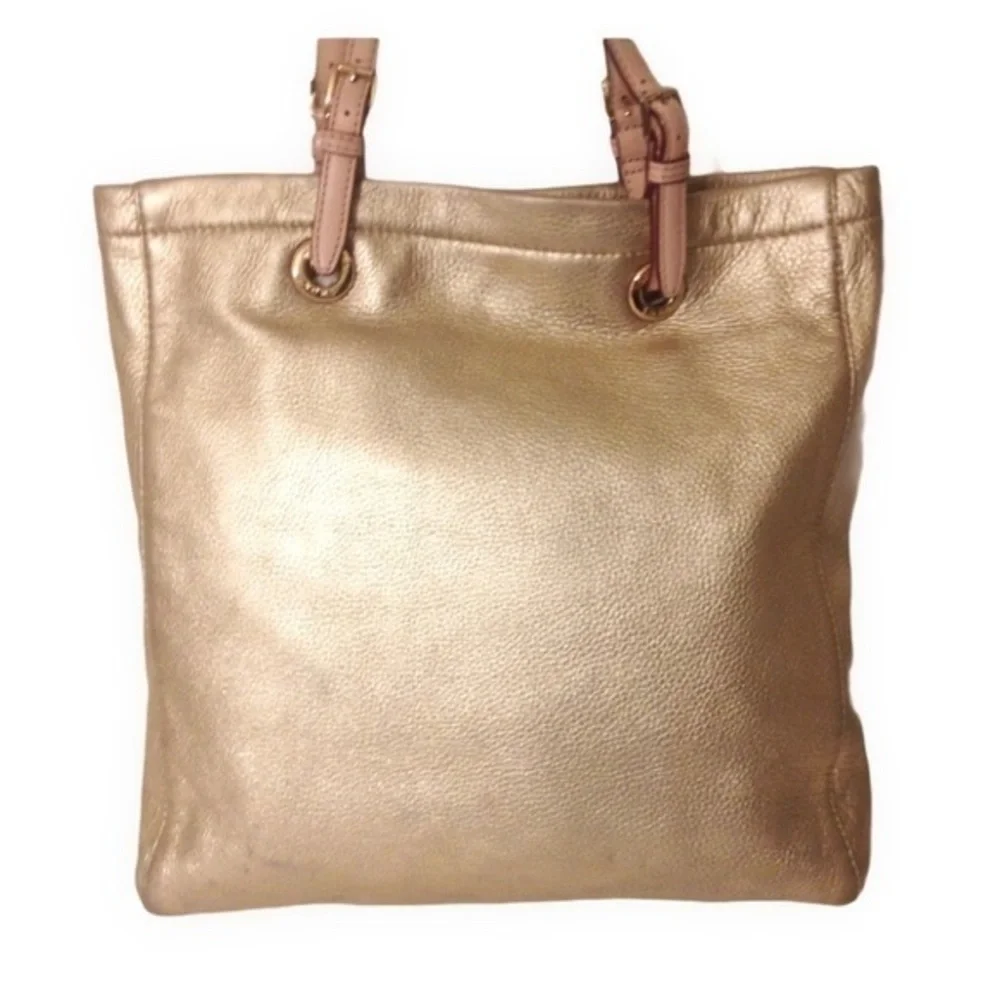Michael Kors gold metallic leather bag